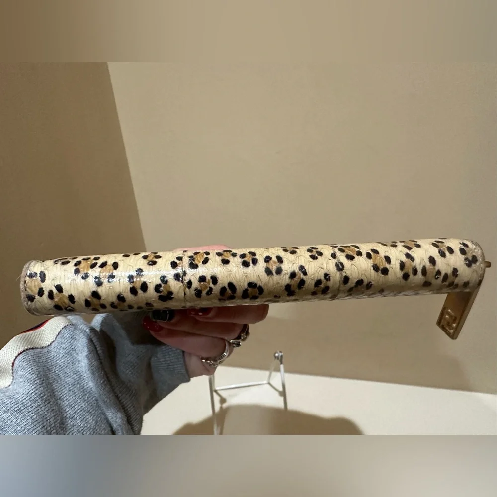 Vintage Fendi Python with Leopard Print Long Zip Wallet